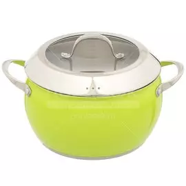Кастрюля нержавеющая сталь, 6 л, с крышкой, Attribute, Greenery, ASS824