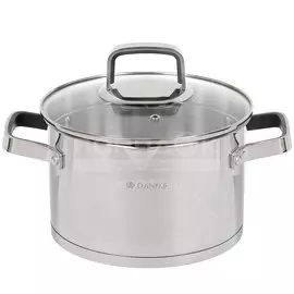 Кастрюля нержавеющая сталь, 3.9 л, с крышкой, Daniks, Манхэттен, M-461-20