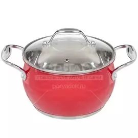 Кастрюля нержавеющая сталь, 2.6 л, с крышкой, Daniks, Валетта, QS-2-18/GS-01616-18CA, индукция