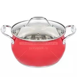 Кастрюля нержавеющая сталь, 3.6 л, с крышкой, Daniks, Валетта, QS-2-20/GS-01616-20CA