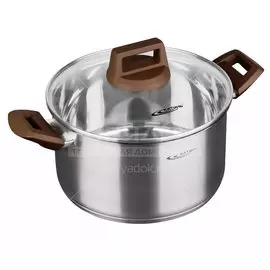 Кастрюля нержавеющая сталь, 5.7 л, с крышкой, Катунь, Венера, КТ18-D-24