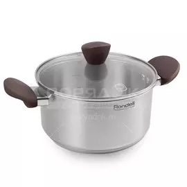 Кастрюля нержавеющая сталь, 2.8 л, с крышкой, Rondell, Kortado, RDS-1109, индукция