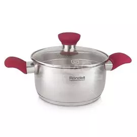 Кастрюля нержавеющая сталь, 5.1 л, с крышкой, Rondell, Provoke, RDS-988