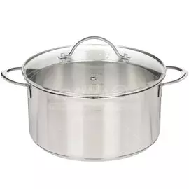 Кастрюля нержавеющая сталь, 5.3 л, с крышкой, Taller, TR-17254