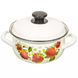 Кастрюля эмалированная сталь, 1.5 л, с крышкой, крышка сталь, Керченский металлургический завод, 61904-082/6