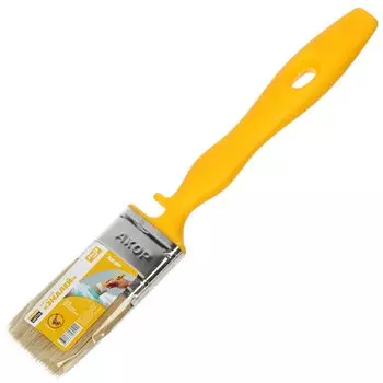 Кисть плоская, Акор, Эмали, Мастер, 12х35 мм, натуральная щетина, 51 мм, рукоятка пластик, 172 12 035