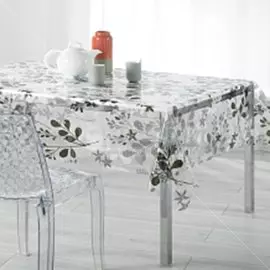 Клеенка Silvano, 1.4х20 м, ПВХ, Веточки, прозрачная, RFT-677E