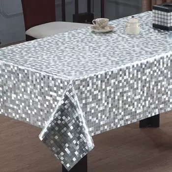 Клеенка Silvano, Металлик, 1.39х20 м, ПВХ, серебро, PW151-001