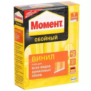 Клей для виниловых обоев, Момент, Винил, 250 г, 6-7 рулонов, 728131