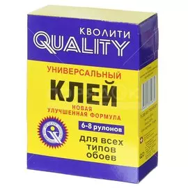 Клей для всех видов обоев, Quality, Универсальный, 200 г, 6-8 рулонов, коробка, 6385