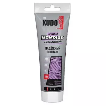 Клей KUDO, акриловый, монтажный, белый, 200 мл, KBT-321, HOME Мontage