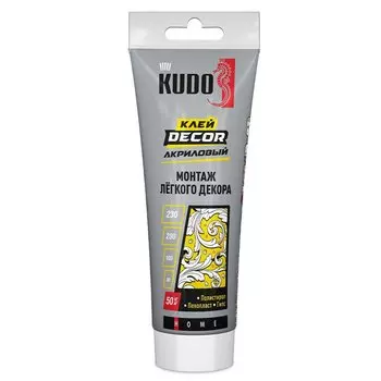 Клей KUDO, акриловый, монтажный, белый, 200 мл, армированный волокном, KBT-311, HOME Decor