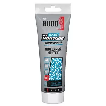 Клей KUDO, акриловый, монтажный, бесцветный, 200 мл, KBT-320, HOME inv. Мontage