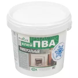 Клей ПВА Ecolux, универсальный, однокомпонентный, 1 кг