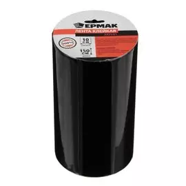 Клейкая лента 100 мм, черная, основа акриловая, 1.5 м, Ермак, 446-041