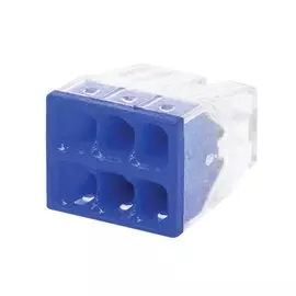 Клемма СМК 772-206, строительно-монтажная, 6 отверстий, пластик, 25 штук / упаковка, 1-4 мм, In Home, 4690612027296