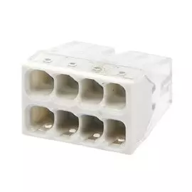 Клемма СМК 772-208, строительно-монтажная, 8 отверстий, пластик, 25 штук / упаковка, 1-4 мм, In Home, 4690612027302