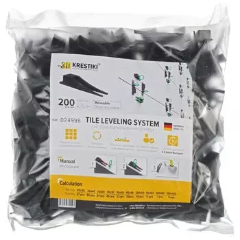 Клин для СВП 200 шт, черный, 3D Krestiki, 00-00001517