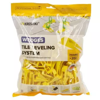 Клин для СВП 200 шт, желтый, 3D Krestiki, К00005565