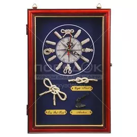Ключница 20х30х7 см, дерево, стекло, 6 крючков, 510-073f