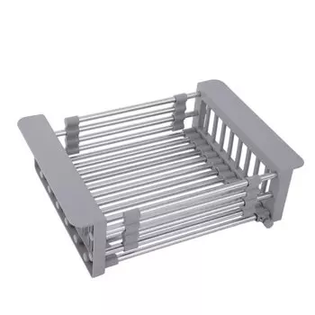 Коландер для кухонной мойки, нержавеющая сталь, пластик, раздвижной, корзина, РМС, KS-01