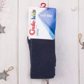 Колготки детские махра, Conte-kids, Sof-Tiki, темно-синие, р. 80-86, 7С-38СП