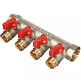 Коллектор 3/4"х1/2", 4 выхода, Stout