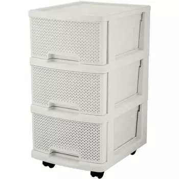 Комод 3 ящика, Ajur, 37х30х52 см, белое облако, KL379322048