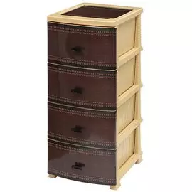 Комод 4 ящика, Кожа, 38х47х98 см, бежевый, РП-451, Росспласт