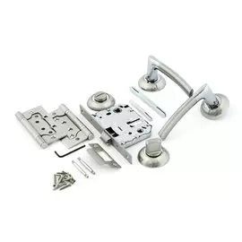 Комплект для двери Фабрика Замков, FZ SET 01-C 170 2H BK SN 10, 113434, матовый никель
