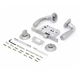 Комплект для двери Фабрика Замков, FZ SET 02L 170 BK SN/CP 5/10, 115076, матовый никель