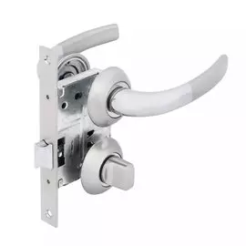 Комплект для двери Фабрика Замков, FZ SET 07L 170 BK SN/CP 5/10, 115078, ручка в комплекте, врезные, матовый никель