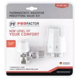Комплект термостатический для радиатора, 3/4", угловой, ProFactor, PF RVT 992
