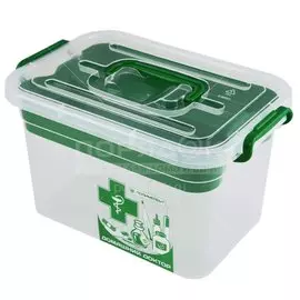 Контейнер для лекарств 6.5 л, 30х20х18 см, с вкладышем, Полимербыт, Домашний доктор, 4380903