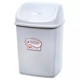 Контейнер для мусора пластик, 18 л, прямоугольный, плавающая крышка, серый, DDStyle, Sympaty, 09403