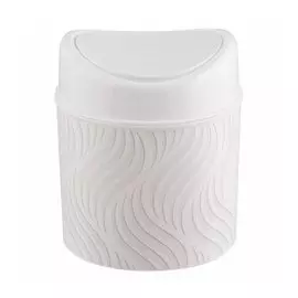 Контейнер для мусора пластик, 1 л, круглый, плавающая крышка, Полимербыт, BREEZE wave, 433900200