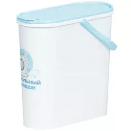 Контейнер для порошка 6 л, с крышкой, бело-голубой, Альтернатива, М7259
