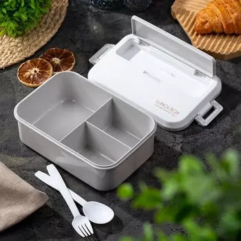 Контейнер ланч-бокс пластик, 1.2 л, прямоугольный, Y4-8673