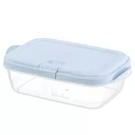 Контейнер пищевой пластик, 0.4 л, голубой, прямоугольный, Violet, Push, 4920433