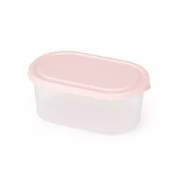Контейнер пищевой пластик, 0.65 л, 22х14.5 см, розовый, овальный, Альтернатива, М5611