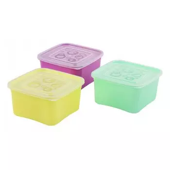 Контейнер пищевой пластик, 1 л, 14.5х14.5 см, 3 шт, Альтернатива, М7476