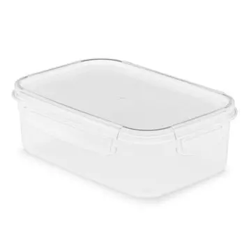 Контейнер пищевой пластик, 1 л, 19.5х14х6.5 см, прямоугольный, на защелках, Альтернатива, Прайм, М8501