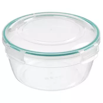 Контейнер пищевой пластик, 2.3 л, 20.6х20.6х11 см, прозрачный, круглый, герметичный, Homver, 221161618/02