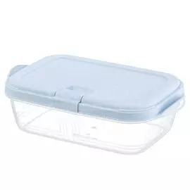 Контейнер пищевой пластик, 0.9 л, голубой, прямоугольный, Violet, Push, 4920933