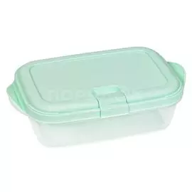 Контейнер пищевой пластик, 0.9 л, мятный, прямоугольный, Violet, Push, 4920941