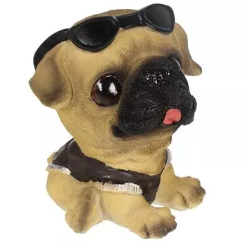 Копилка Бульдог в очках, 13 см, полистоун, Y6-10534