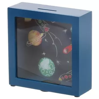 Копилка Космос, 15х5х15 см, МДФ, Y6-10526, синяя
