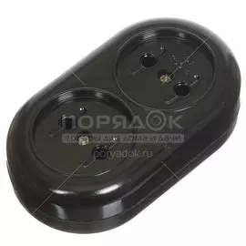 Корпус удлинителя 2 гнезда TDM Electric SQ1806-0103 Ретро