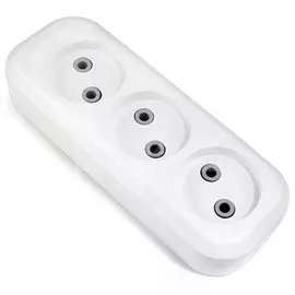 Корпус удлинителя 3 гнезда LUX У3-О 250В 10А, без заземления