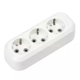 Корпус удлинителя 3 гнезда, 3 полюса, с заземлением, 16 А, 350 В, 3.5 кВт, белый, Smartbuy, SBE-16-3-00-Z